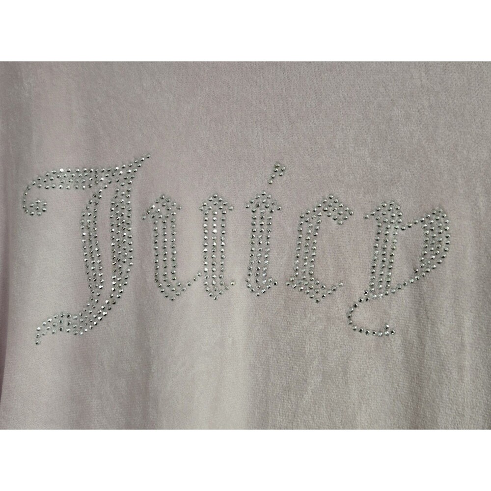 Juicy Couture Shirt Womens L Embellished Velour Sleep Wear Crew Neck Long Sleeve - Picture 4 of 9